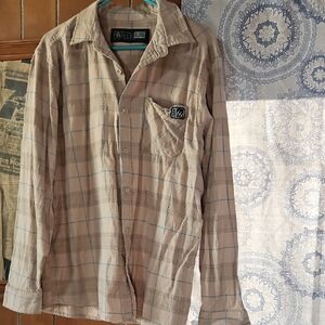 Fintech Beige Plaid Shirt